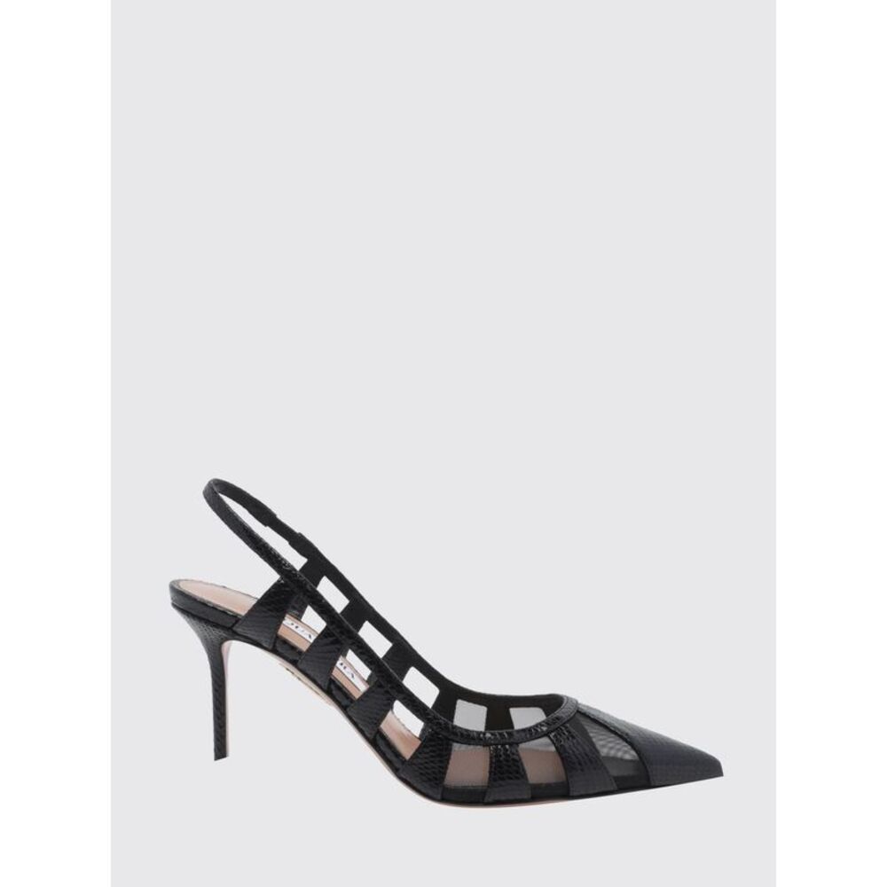 Python-Print Mesh Nylon Slingback Pumps Aquazzura With Stiletto Heel